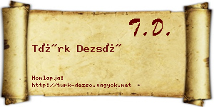 Türk Dezső névjegykártya