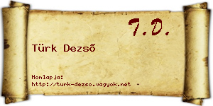 Türk Dezső névjegykártya